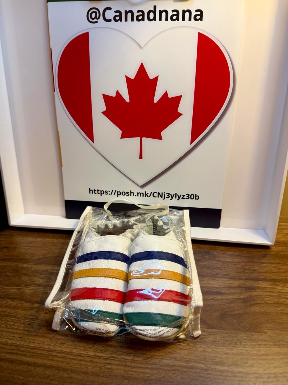 HBC Stripes Leather Baby Slippers 12-24 months (approx.)